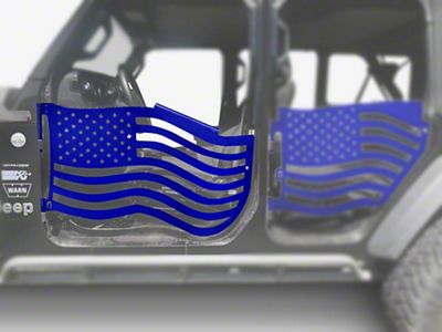 Steinjager Premium American Flag Front Trail Doors; Southwest Blue (20-25 Jeep Gladiator JT)