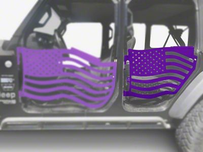 Steinjager Premium American Flag Rear Trail Doors; Sinbad Purple (20-25 Jeep Gladiator JT)