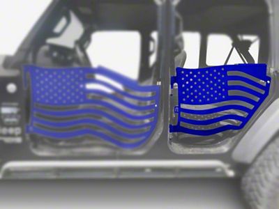 Steinjager Premium American Flag Rear Trail Doors; Southwest Blue (20-25 Jeep Gladiator JT)