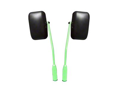 Steinjager Premium Door Hinge Mount Mirrors; Neon Green (20-25 Jeep Gladiator JT)
