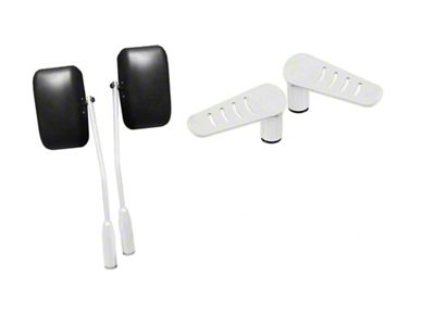 Steinjager Premium Mirror and Foot Peg Kit; Cloud White (20-25 Jeep Gladiator JT)