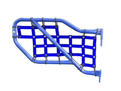 Steinjager Rear Tube Door Cargo Net Covers; Blue (20-25 Jeep Gladiator JT)