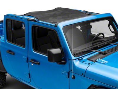 Steinjager Teddy Top Solar Screen Cover; Black (20-25 Jeep Gladiator JT)