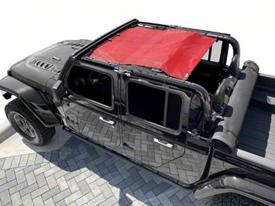 Steinjager Teddy Top Solar Screen Cover; Red (20-25 Jeep Gladiator JT)