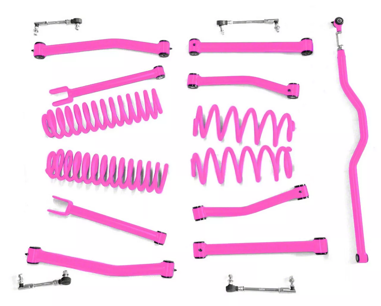 Steinjager Jeep Wrangler 2.50-Inch Suspension Lift Kit; Hot Pink