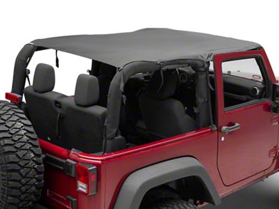 Steinjager Bimini Top Plus; Black Diamond (07-18 Jeep Wrangler JK 2-Door)