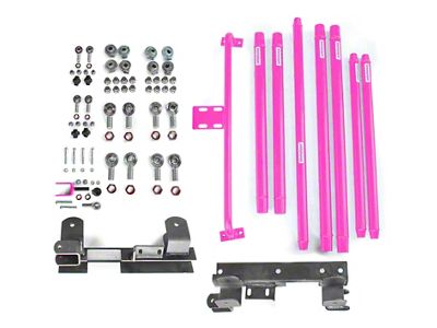 Steinjager Chrome Moly Tube Long Arm Tavel Kit for 2 to 6-Inch Lift; Hot Pink (97-02 Jeep Wrangler TJ)
