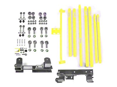 Steinjager Chrome Moly Tube Long Arm Tavel Kit for 2 to 6-Inch Lift; Neon Yellow (97-02 Jeep Wrangler TJ)