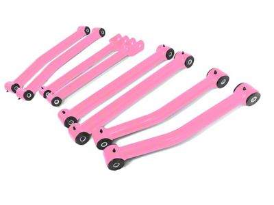 Steinjager Fixed Length Front and Rear Control Arms for 2.50 to 4-Inch Lift; Pinky (07-18 Jeep Wrangler JK)