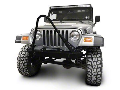 Steinjager Front Bumper with Stinger; Black (97-06 Jeep Wrangler TJ)