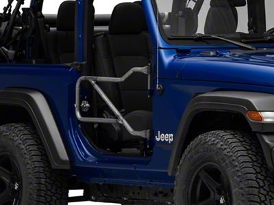 Steinjager Front Trail Tube Doors; Bare Metal (18-25 Jeep Wrangler JL)