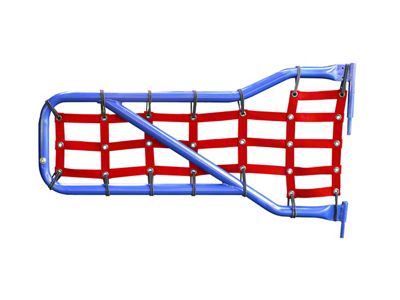 Steinjager Front Tube Door Cargo Net Covers; Red (18-25 Jeep Wrangler JL)