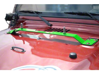 Steinjager High Lift Jack Hood Mount; Neon Green (97-06 Jeep Wrangler TJ)