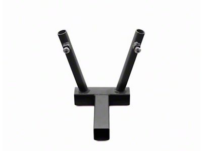 Steinjager Hitch Mounted Dual Flag Holder; Bare Metal (18-25 Jeep Wrangler JL)