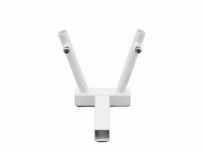 Steinjager Hitch Mounted Dual Flag Holder; Cloud White (18-25 Jeep Wrangler JL)