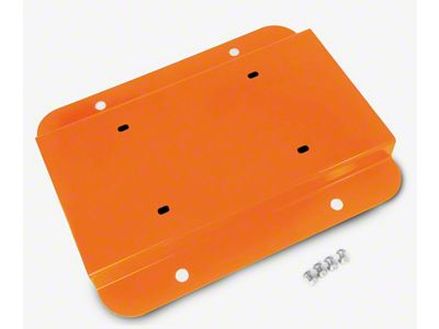 Steinjager License Plate Relocation Kit; Fluorescent Orange (07-18 Jeep Wrangler JK)