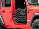 Steinjager Premium American Flag Front Trail Doors; Black (18-25 Jeep Wrangler JL)
