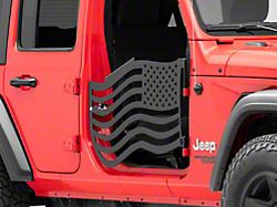 Steinjager Premium American Flag Front Trail Doors; Black (18-26 Jeep Wrangler JL)