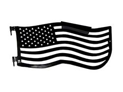 Steinjager Premium American Flag Front Trail Doors; Black (97-06 Jeep Wrangler TJ)