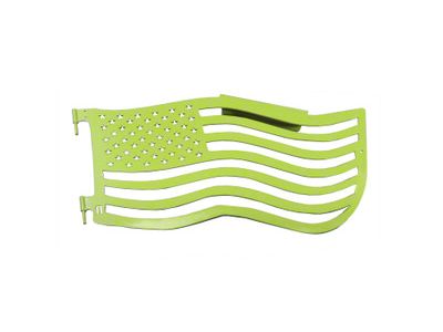 Steinjager Premium American Flag Front Trail Doors; Gecko Green (97-06 Jeep Wrangler TJ)