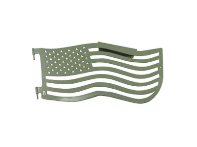 Steinjager Premium American Flag Front Trail Doors; Locas Green (97-06 Jeep Wrangler TJ)
