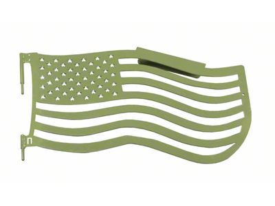 Steinjager Premium American Flag Front Trail Doors; Locas Green (07-18 Jeep Wrangler JK)