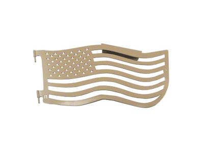 Steinjager Premium American Flag Front Trail Doors; Military Beige (97-06 Jeep Wrangler TJ)