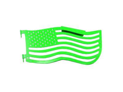 Steinjager Premium American Flag Front Trail Doors; Neon Green (97-06 Jeep Wrangler TJ)