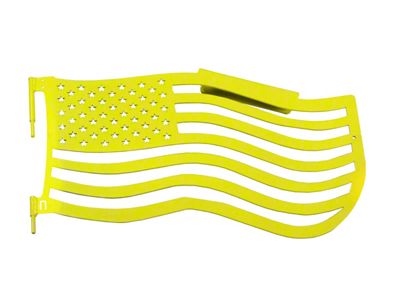 Steinjager Premium American Flag Front Trail Doors; Neon Yellow (07-18 Jeep Wrangler JK)