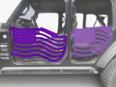 Steinjager Premium American Flag Front Trail Doors; Sinbad Purple (18-25 Jeep Wrangler JL)