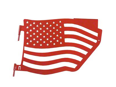 Steinjager Premium American Flag Rear Trail Doors; Red Baron (07-18 Jeep Wrangler JK 4-Door)