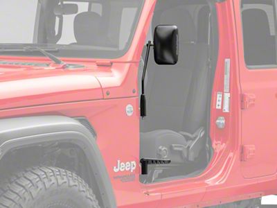 Steinjager Premium Mirror and Foot Peg Kit; Black (18-25 Jeep Wrangler JL)