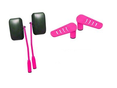 Steinjager Premium Mirror and Foot Peg Kit; Hot Pink (18-25 Jeep Wrangler JL)