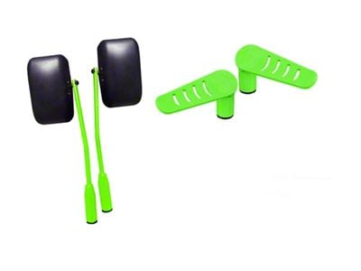 Steinjager Premium Mirror and Foot Peg Kit; Neon Green (18-25 Jeep Wrangler JL)