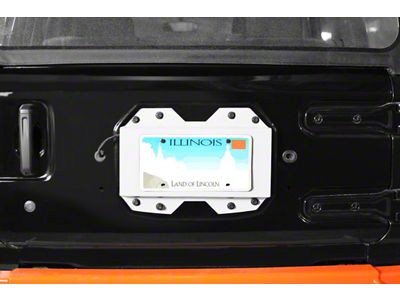 Steinjager Rear License Plate Relocator; Cloud White (18-25 Jeep Wrangler JL)