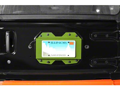 Steinjager Rear License Plate Relocator; Gecko Green (18-25 Jeep Wrangler JL)