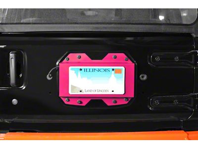 Steinjager Rear License Plate Relocator; Hot Pink (18-25 Jeep Wrangler JL)