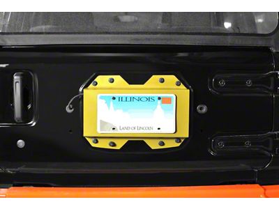 Steinjager Rear License Plate Relocator; Lemon Peel (18-25 Jeep Wrangler JL)