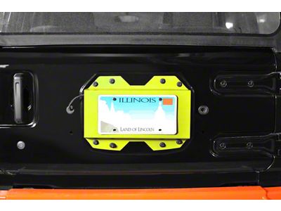 Steinjager Rear License Plate Relocator; Neon Yellow (18-25 Jeep Wrangler JL)
