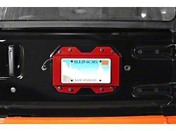 Steinjager Rear License Plate Relocator; Red Baron (18-25 Jeep Wrangler JL)