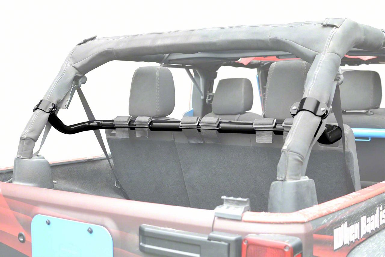 Steinjager Jeep Wrangler Rear Seat Harness Bar Black J0048463 07 18 Jeep Wrangler JK 4 Door Free Shipping