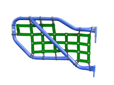 Steinjager Rear Tube Door Cargo Net Covers; Green (18-25 Jeep Wrangler JL 4-Door)