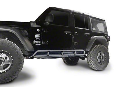 Steinjager Rock Sliders; Bare Metal (18-25 Jeep Wrangler JL 4-Door)