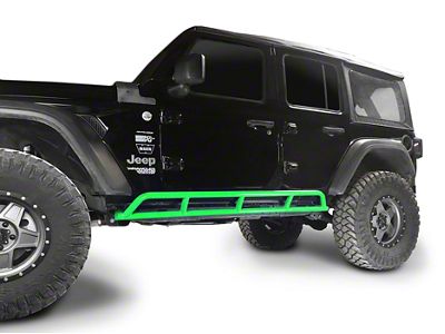 Steinjager Rock Sliders; Neon Green (18-25 Jeep Wrangler JL 4-Door)