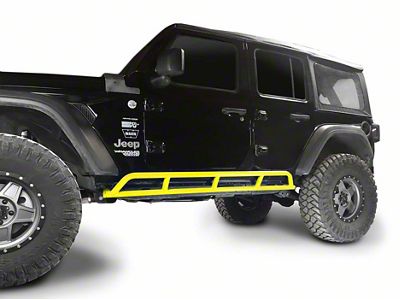 Steinjager Rock Sliders; Neon Yellow (18-25 Jeep Wrangler JL 4-Door)