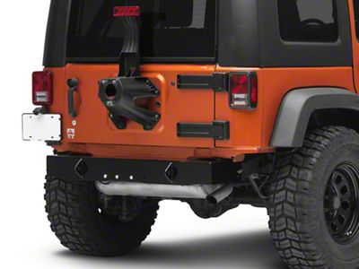 Steinjager Stubby Rear Bumper with D-Ring Mounts; Black (07-18 Jeep Wrangler JK)