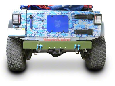 Steinjager Stubby Rear Bumper with D-Ring Mounts; Locas Green (07-18 Jeep Wrangler JK)
