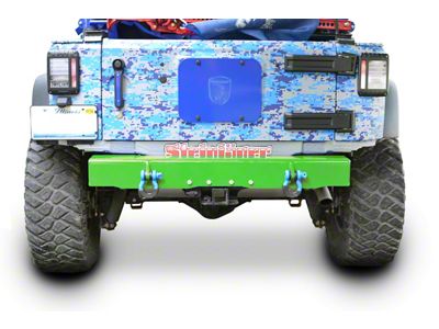 Steinjager Stubby Rear Bumper with D-Ring Mounts; Neon Green (07-18 Jeep Wrangler JK)