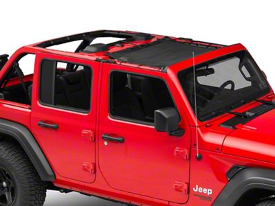 Steinjager Teddy Top Front Seat Solar Screen Cover; Black (18-25 Jeep Wrangler JL)