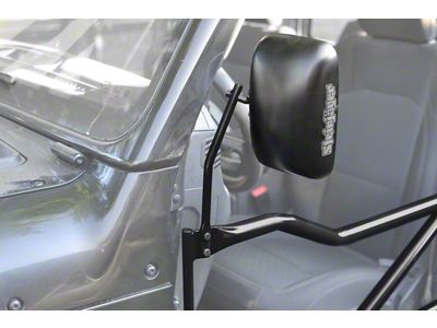Steinjager Tube Door Mirror Kit; Bare Metal (18-25 Jeep Wrangler JL)